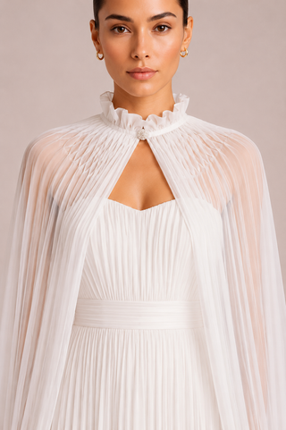 White tulle cape 