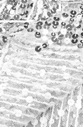 Close-up of a textured fabric with black and white patterns