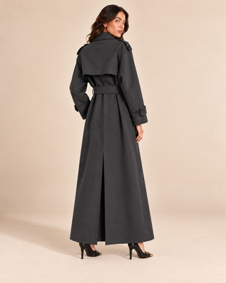 jacket, coat grey trenchcoat maxi 