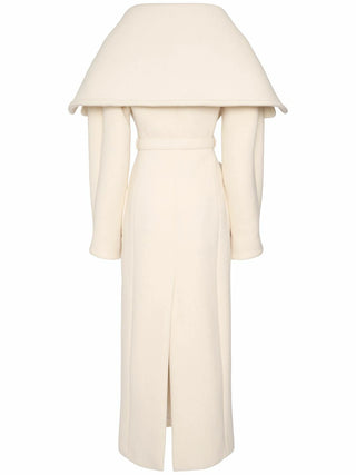 White coat with a large hood on a white background