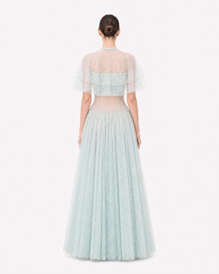 maxi babyblue lace dress wedding guest