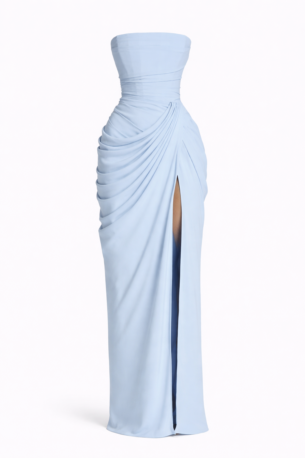 Sonila | Strapless Maxi Dress Side Slit Blue Cielie Sonila | Strapless Maxi Dress Side Slit Blue Cielie