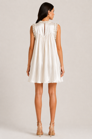 White Satin Pearl dress