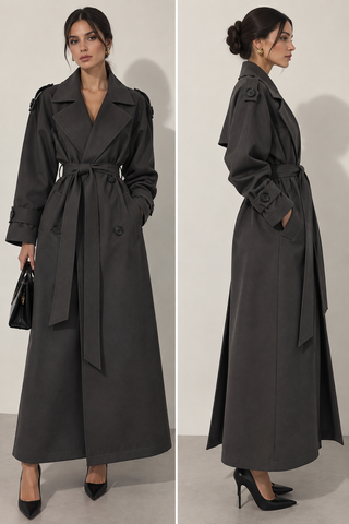 Trenchcoar grey maxi 