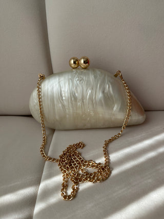 PERLA | Ivory Pearl Bridal Clutch - Cielie