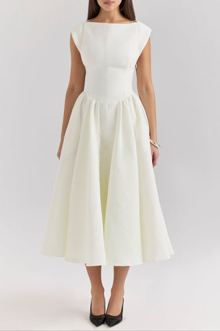 Aurole | White Midi Dress Cielie Aurole | White Midi Dress Cielie