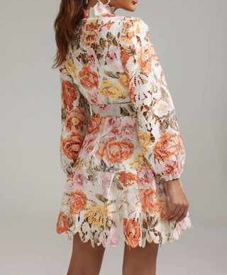 SUN | Floral Cutout Mini Dress - Cielie