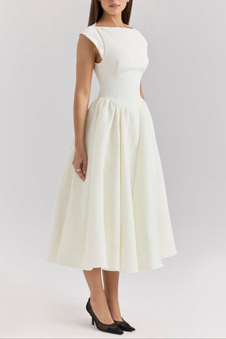 Cream Backless Midi Dress Cream / M Cream Backless Midi Dress Cream / M