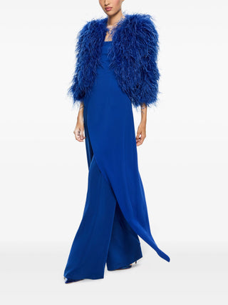 Feather Blue Royal Blue Coat Jacket - Feder Stoa Jacke Blau - Cielie Vienna Rental Gown 