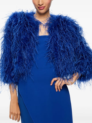 Feather Blue Royal Blue Coat Jacket - Feder Stoa Jacke Blau - Cielie Vienna Rental Gown 