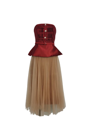 Red bustier elegant - mesh skirt cielie