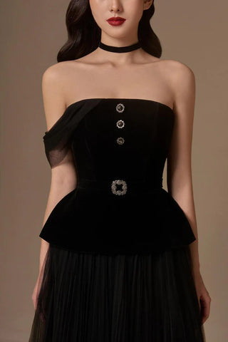 Velvet black bustier - Cielie Mira