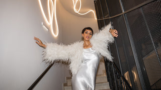 Kelly | Ostrich Feather Jacket White - CUSTOM MADE