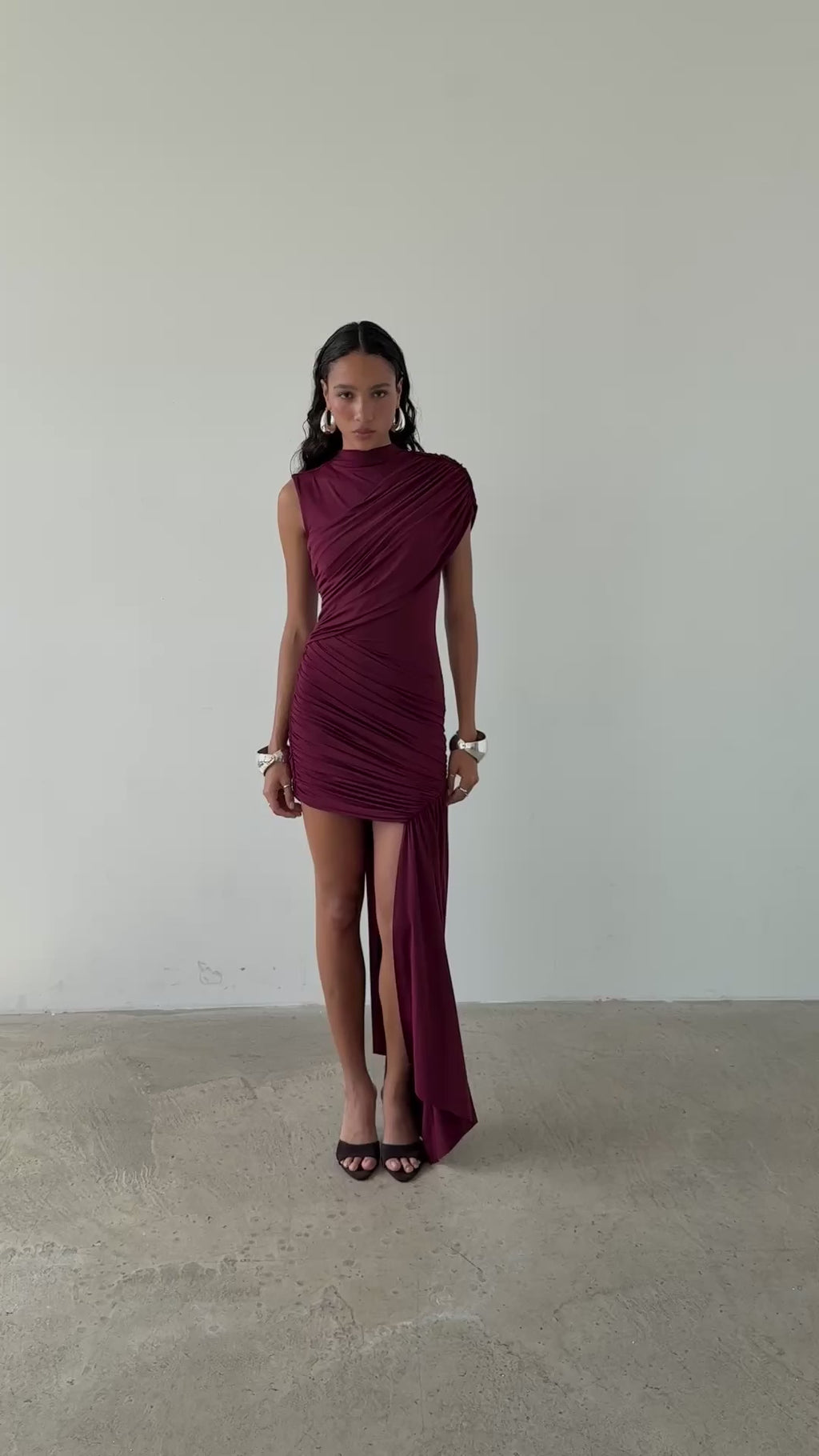 Burgundy Dress draped Cielie