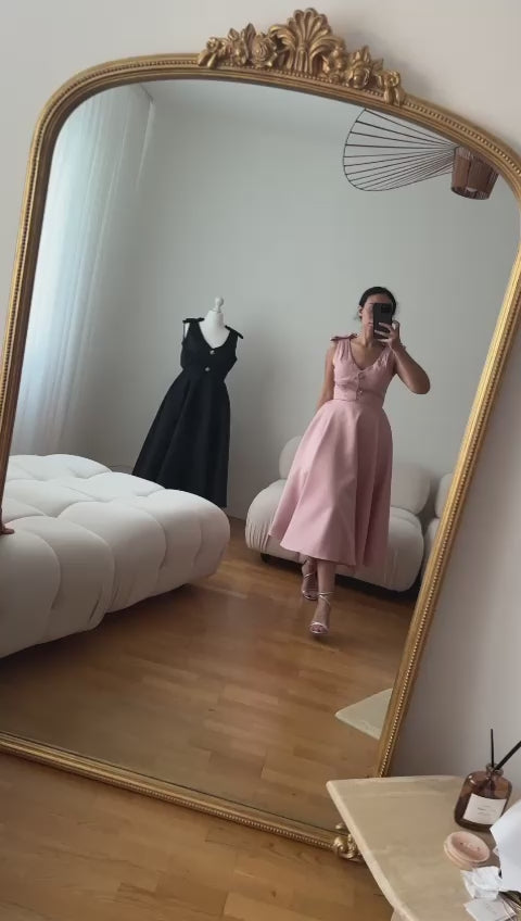 Blush Cocktail Dress Pink Light Pink Elegant Dress Satin, Rose - Cielie Vienna Prom, Ball Gown Dress