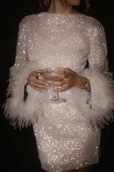 Women's White Feather Dress | White Feather Dress | CILIE Women's White Feather Dress | White Feather Dress | CILIE