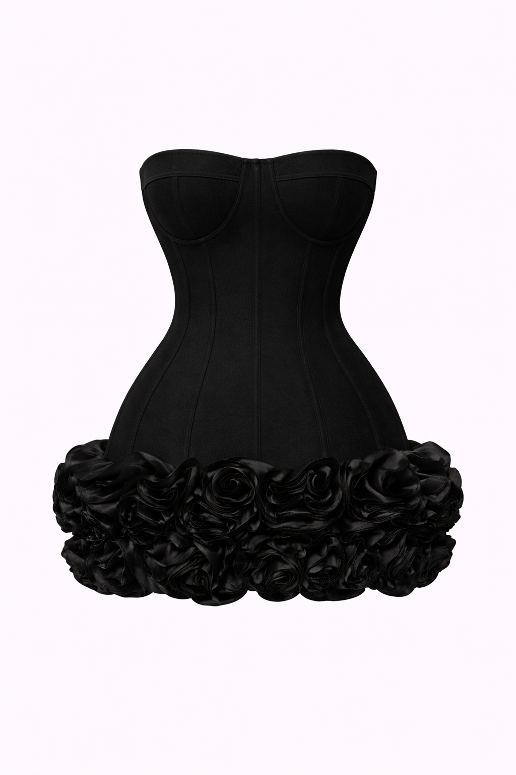 Rose Mini Corset Dress Red Roses | Strapless, Backless, Bodycon Bandage Dress for Evening, Cocktail & Party Looks - Cielie Rose Mini Corset Dress Red Roses | Strapless, Backless, Bodycon Bandage Dress for Evening, Cocktail & Party Looks - Cielie