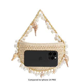 Bach Bag Rattan  Seashell Pearls Summer