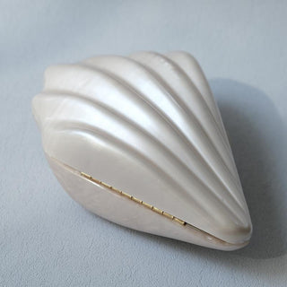 Sea Shell Clutch, Bridal Clutch, Bridal Bag, White Clutch, Pearl Clutch 