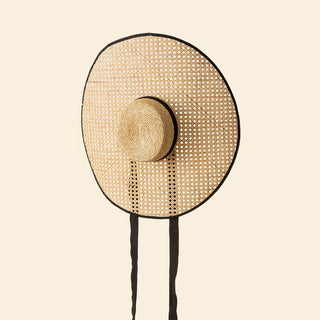 wiener geflecht hut sommerhut, strohhut, strawhat, summerhat Elegant Hat  This handcrafted hat combines timeless elegance with excellent sun protection, perfect for any occasion.  Keywords: Viennese straw weaving hat, 18 cm brim, summer hat, elegant hat, black strap, white strap, wide  - Cielie Vienna, elegant summer hat 