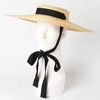 wide brim straw hat with bands, Strohhut Sommer mit Bänder, Big Strawhat, Strohhut groß Sommer - Cielie Vienna