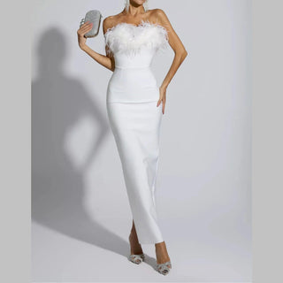 Federkleid weiß - Feather dress white, Wedding dress, Cielie 