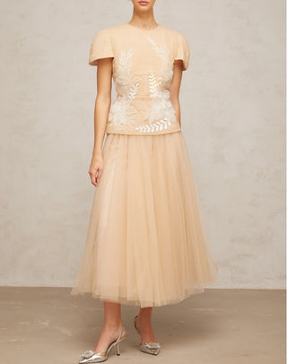 tulle set cream skirt top 