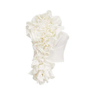 Ruffle Skirt White, White ruffle floral top, sommer Rock Volants, Top Volants weiß, white - Cielie 